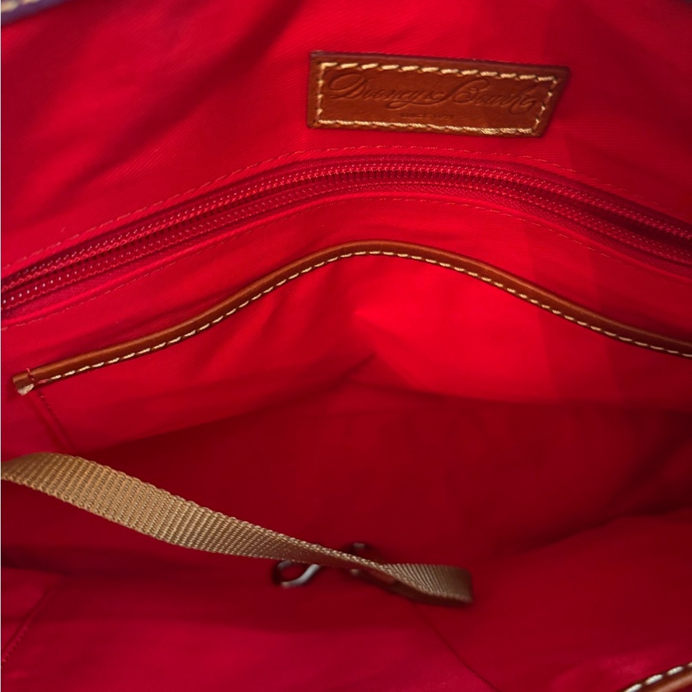 Dooney & Bourke Elegant Purple and Tan Satchel - Picture 3 of 3